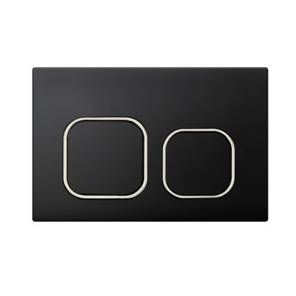 Matte Black Toilet Flush Push Plate with Silver Ring Double Flush Button Compatible with Geberit Sigma UP300 UP320