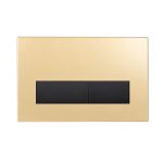 Matte gold replacement dual flush plate with matte black buttons