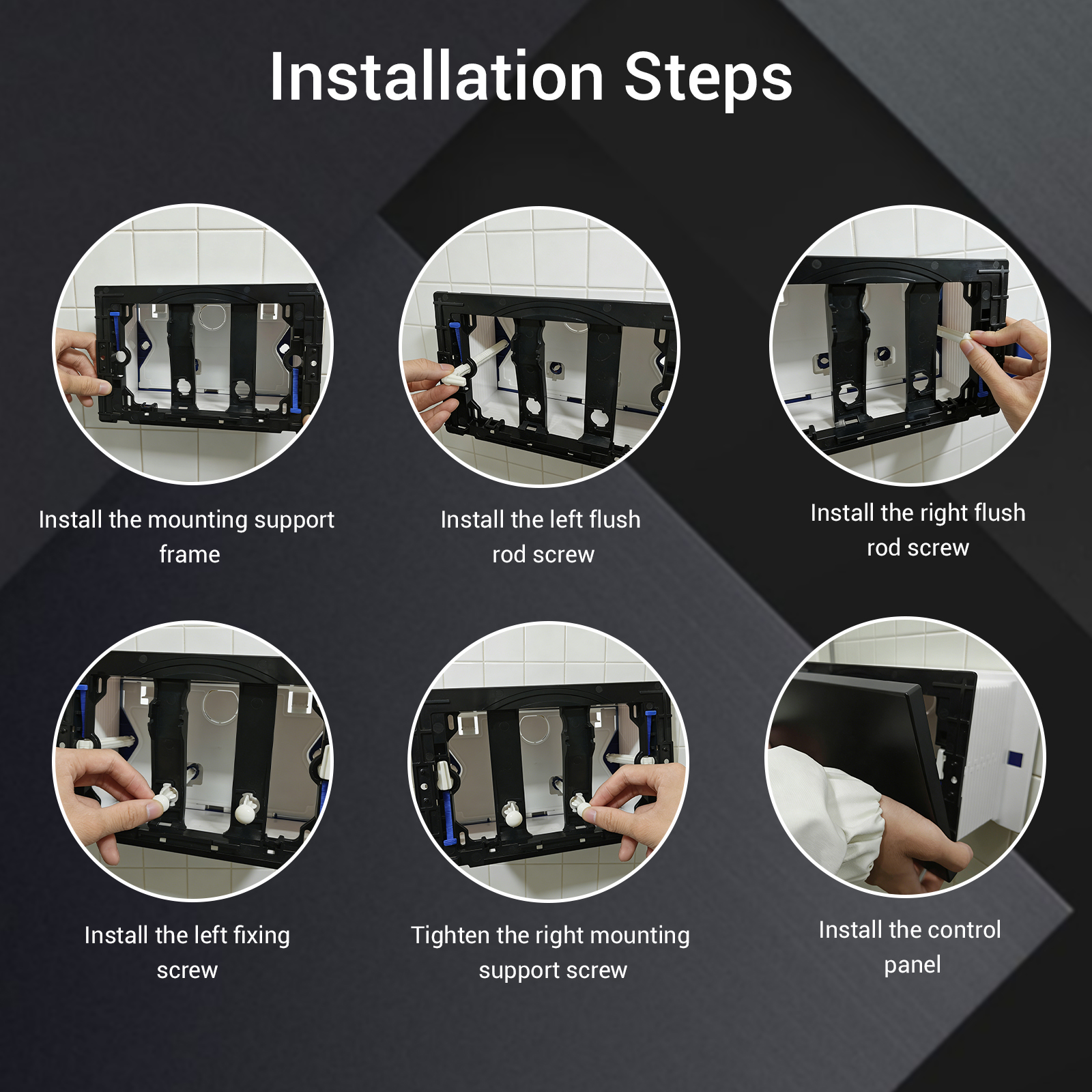 dual flush plate installation on concealed toilet cistern